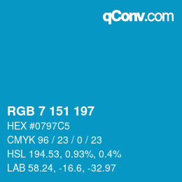 Color code: RGB 7 151 197 | qconv.com