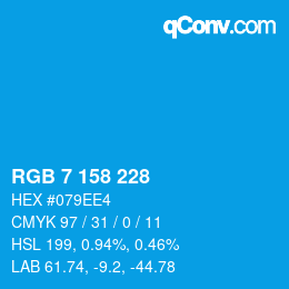 Color code: RGB 7 158 228 | qconv.com