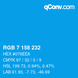 Color code: RGB 7 158 232 | qconv.com