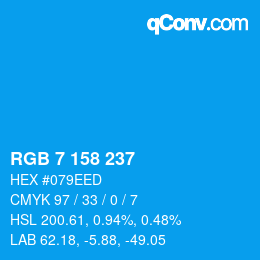 Color code: RGB 7 158 237 | qconv.com