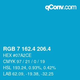 カラーコード: RGB 7 162.4 206.4 | qconv.com