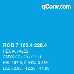 カラーコード: RGB 7 162.4 226.4 | qconv.com