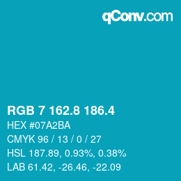 カラーコード: RGB 7 162.8 186.4 | qconv.com