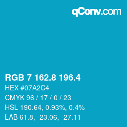カラーコード: RGB 7 162.8 196.4 | qconv.com