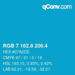 カラーコード: RGB 7 162.8 206.4 | qconv.com