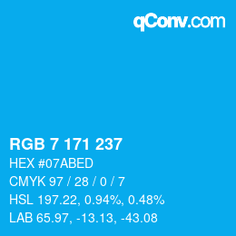 Color code: RGB 7 171 237 | qconv.com