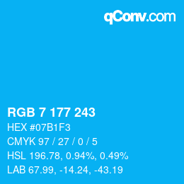 Color code: RGB 7 177 243 | qconv.com