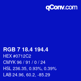 カラーコード: RGB 7 18.4 194.4 | qconv.com