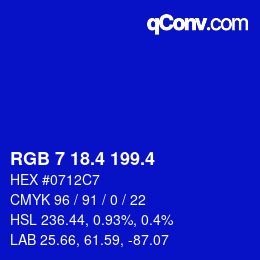 カラーコード: RGB 7 18.4 199.4 | qconv.com