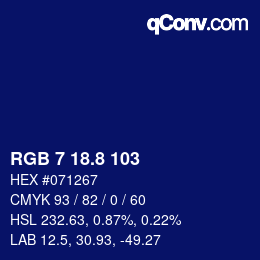 Color code: RGB 7 18.8 103 | qconv.com