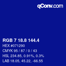 カラーコード: RGB 7 18.8 144.4 | qconv.com