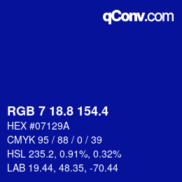 カラーコード: RGB 7 18.8 154.4 | qconv.com
