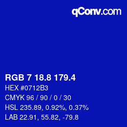 カラーコード: RGB 7 18.8 179.4 | qconv.com
