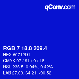 カラーコード: RGB 7 18.8 209.4 | qconv.com