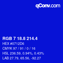 カラーコード: RGB 7 18.8 214.4 | qconv.com