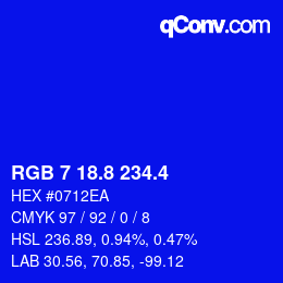 カラーコード: RGB 7 18.8 234.4 | qconv.com
