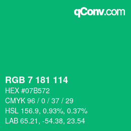 Color code: RGB 7 181 114 | qconv.com