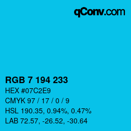 Color code: RGB 7 194 233 | qconv.com
