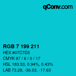 Color code: RGB 7 199 211 | qconv.com
