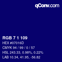 Color code: RGB 7 1 109 | qconv.com