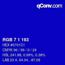 Color code: RGB 7 1 193 | qconv.com