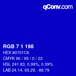 Color code: RGB 7 1 198 | qconv.com