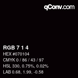 Farbcode: RGB 7 1 4 | qconv.com