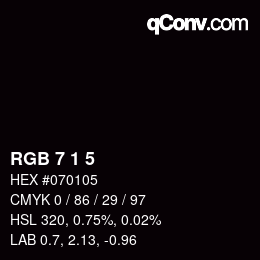 Color code: RGB 7 1 5 | qconv.com