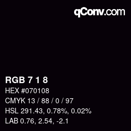 Code couleur: RGB 7 1 8 | qconv.com