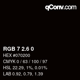 カラーコード: RGB 7 2.6 0 | qconv.com
