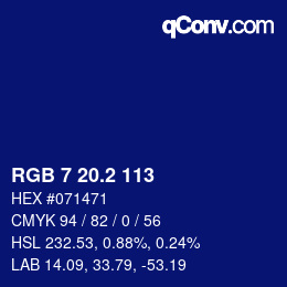 Color code: RGB 7 20.2 113 | qconv.com