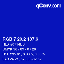 カラーコード: RGB 7 20.2 187.6 | qconv.com