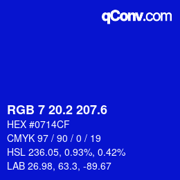 カラーコード: RGB 7 20.2 207.6 | qconv.com
