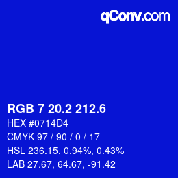 カラーコード: RGB 7 20.2 212.6 | qconv.com