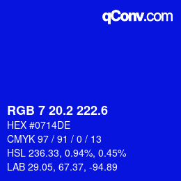 カラーコード: RGB 7 20.2 222.6 | qconv.com
