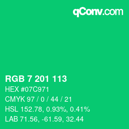 Color code: RGB 7 201 113 | qconv.com