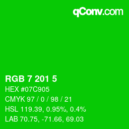 Farbcode: RGB 7 201 5 | qconv.com