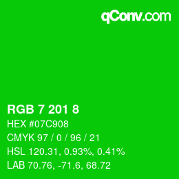 Farbcode: RGB 7 201 8 | qconv.com