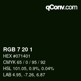 Color code: RGB 7 20 1 | qconv.com