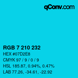 Color code: RGB 7 210 232 | qconv.com