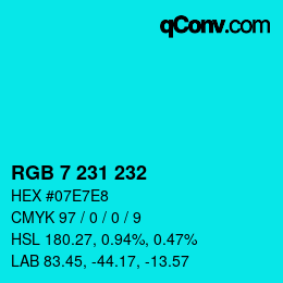 Color code: RGB 7 231 232 | qconv.com