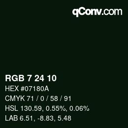 颜色代码: RGB 7 24 10 | qconv.com