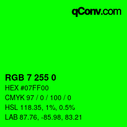 Color code: RGB 7 255 0 | qconv.com