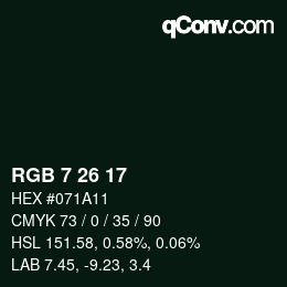 Color code: RGB 7 26 17 | qconv.com
