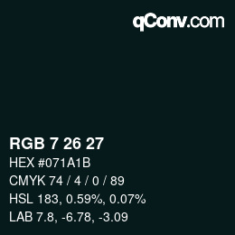 Color code: RGB 7 26 27 | qconv.com