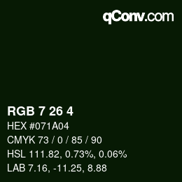 Color code: RGB 7 26 4 | qconv.com