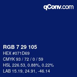 颜色代码: RGB 7 29 105 | qconv.com