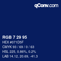 Color code: RGB 7 29 95 | qconv.com