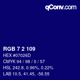 Color code: RGB 7 2 109 | qconv.com