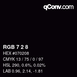 Color code: RGB 7 2 8 | qconv.com